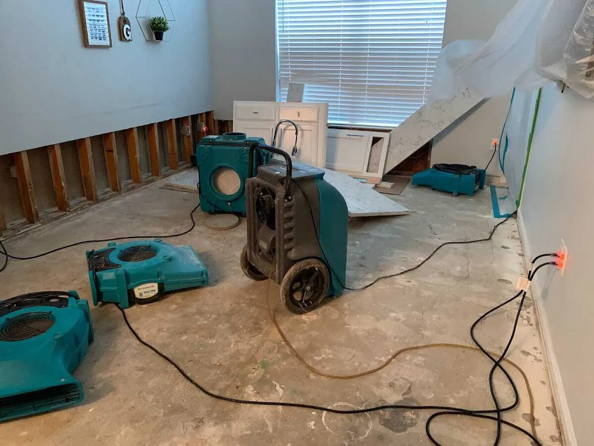 Dehumidifier in flood-cut room for Water Extraction & Removal in Union